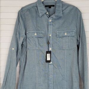 John Varvatos Blue Casual Button Down Shirt